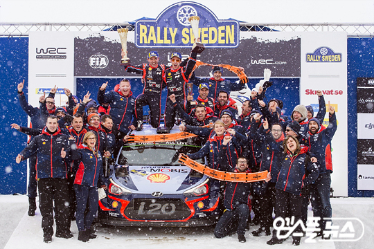 현대차, 2018 WRC 스웨덴 랠리 '더블 포디움 달성' (사진=현대차)