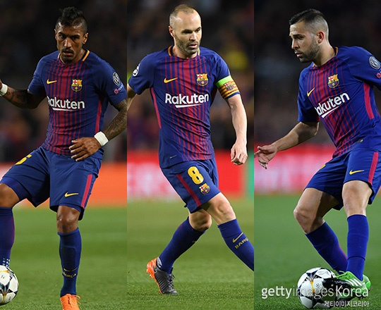 전술 변경에 있어 핵심적인 역할을 해낸 파울리뉴-이니에스타-알바(사진=게티이미지 코리아)
