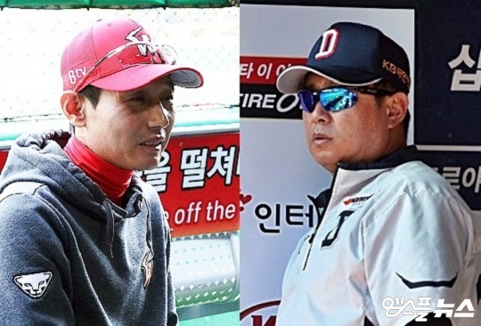 SK 염경엽 감독(왼쪽)과 두산 김태형(오른쪽)은 올 시즌 치열한 선두 다툼을 펼치고 있다(사진=엠스플뉴스)