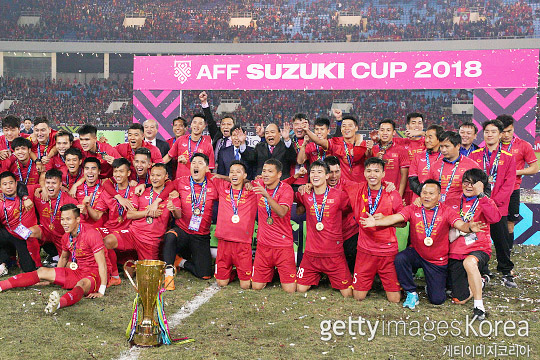 2018년 AFF(아세안축구연맹) 스즈키컵 우승을 차지한 베트남(사진=게티이미지코리아)