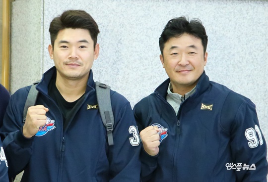 노경은(왼쪽) 사진=엠스플뉴스 김도형 기자
