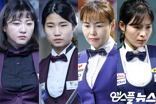 (좌측부터)김민아, 용현지, 이신영, 스롱 피아비(사진=엠스플 뉴스 정이수 기자)