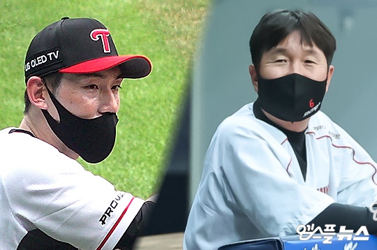 LG 류지현 감독(오른쪽)의 강력한 요청으로 트레이드 영입이 성사된 내야수 서건창(왼쪽)(사진=엠스플뉴스)
