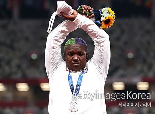 미국 여자 포환던지기 은메달리스트 레이븐 손더스(사진=게티이미지코리아)