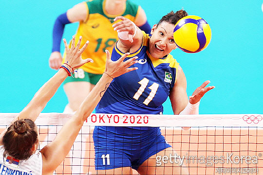 브라질 여자배구 대표팀 에이스 탄다라 카이세타(사진=게티이미지코리아)