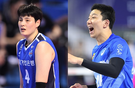 2021~22시즌 V리그 올스타전 투표 결과 유일하게 10만 표를 넘은 김희진(사진 왼쪽부터)이 전체 득표 1위, 신영석이 전체 득표 2위 및 남자부 득표 1위에 올랐다(사진=KOVO)