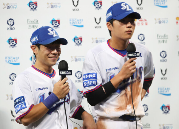 최근 삼성 테이블세터 역할을 맡은 김지찬(사진 왼쪽)과 김현준(사진 오른쪽)(사진=삼성)