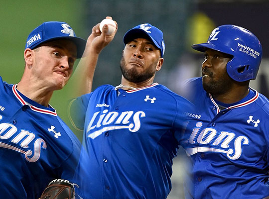 2022시즌 맹활약을 펼쳤던 삼성 외국인 삼총사 (사진 왼쪽부터)뷰캐넌·수아레즈·피렐라(사진=삼성)