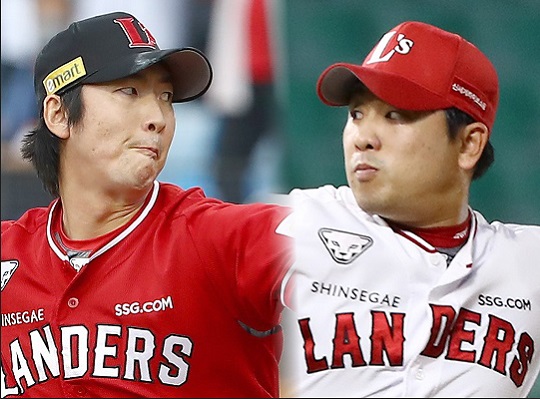 SSG 벤치는 한국시리즈에서 필승조 4명을 상황에 따라 마무리 투수로 기용할 가능성이 크다. 문승원(사진 왼쪽)과 김택형(사진 오른쪽)이 그 전략의 중심이 될 것으로 보인다(사진=SSG)