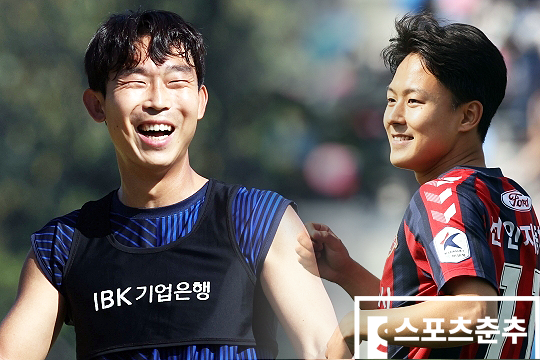 수원FC 공격형 미드필더 윤빛가람(사진 왼쪽), 이승우(사진=스포츠춘추, 한국프로축구연맹)