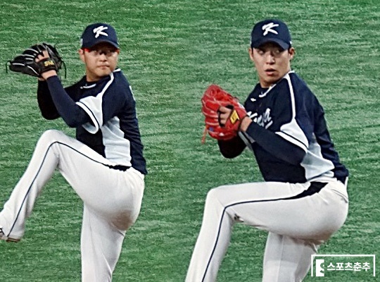 2023 WBC 대표팀 부진을 바라본 야구 팬들의 마음을 그나마 달래준 건 박세웅(사진 왼쪽부터)과 원태인의 역투뿐이었다(사진=스포츠춘추 김근한 기자) 