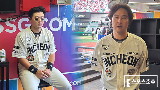 SSG 최주환(사진 왼쪽부터), 최정(사진=스포츠춘추 김종원 기자)