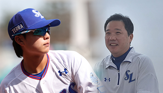 삼성 외야수 김현준(사진 왼쪽부터), 박진만 감독(사진=삼성, 스포츠춘추 김종원 기자)
