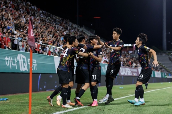 키르기스스탄전 선제골을 터뜨린 한국(사진=대한축구협회)