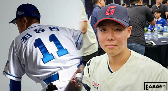 한국야구계 전설 최동원(사진 왼쪽부터), 롯데의 2024 신인 드래프트 1라운더 ‘투타겸업’ 전미르(사진=스포츠춘추 DB, 스포츠춘추 김종원 기자)