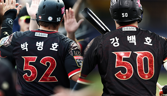 KT ‘호호 브라더스’ 내야수 박병호(사진 왼쪽부터), 외야수 강백호(사진=KT)
