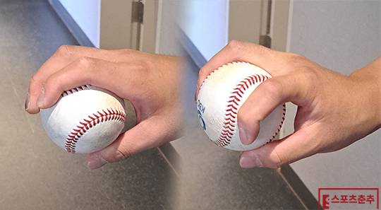 SSG 우완 송영진의 슬라이더(사진 왼쪽부터), 포크볼(사진=스포츠춘추 김종원 기자)