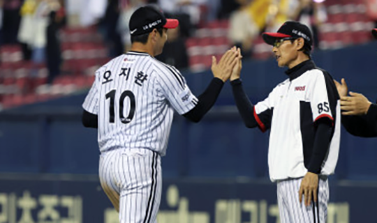 LG 주장 오지환(사진 왼쪽부터), 염경엽 감독(사진=LG)