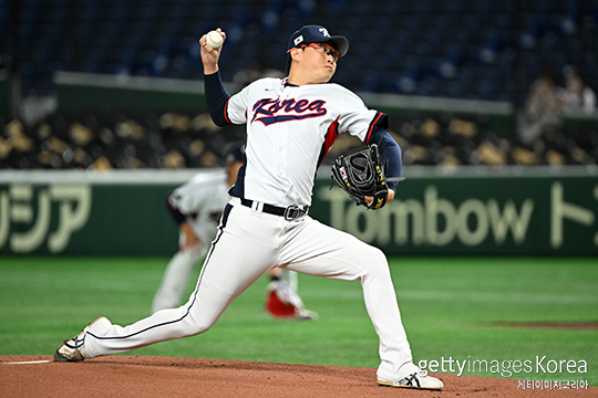 한국 대표팀 우완 박세웅(사진=게티이미지코리아)