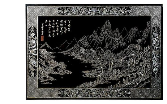 전성규 선생의 산수문나전옻칠대궐반 상판