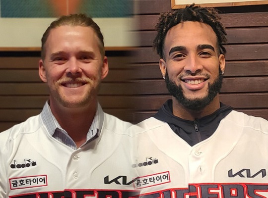 KIA가 새로 영입한 우완 파이어볼러 외국인 투수 숀 앤더슨(사진 왼쪽)과 아도니스 메디나(사진 오른쪽)(사진=KIA)