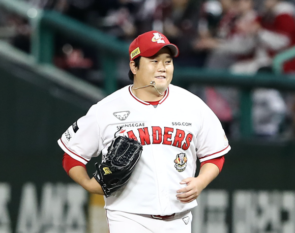 마지막 마운드 등판(사진=SSG)