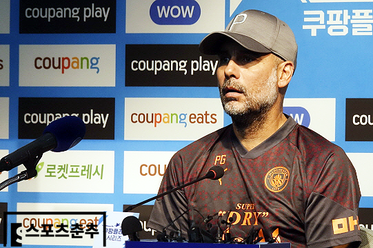 2023년 7월 한국을 찾았던 맨체스터 시티 호셉 과르디올라 감독(사진=스포츠춘추 이근승 기자)