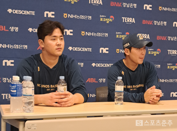 경기후 취재진과 만난 김형준과 서호철(사진=스포츠춘추 김종원 기자)