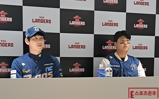 NC 외야수 김성욱(사진 왼쪽부터), 우완 신민혁(사진=스포츠춘추 김종원 기자)