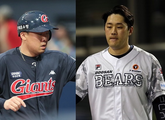 2024 FA 시장에서 최대어가 될 가능성이 큰 롯데 내야수 안치홍(사진 왼쪽)과 두산 내야수 양석환(사진 오른쪽)(사진=롯데, 두산)