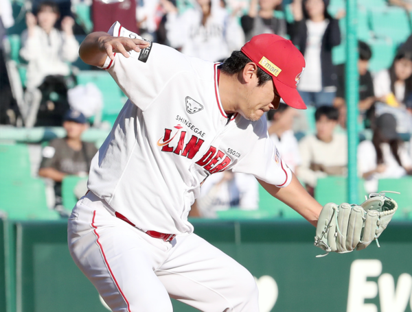 포효하는 노경은(사진=SSG)