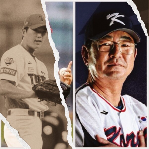 이의리와 류중일 감독(사진=KIA, KBO)