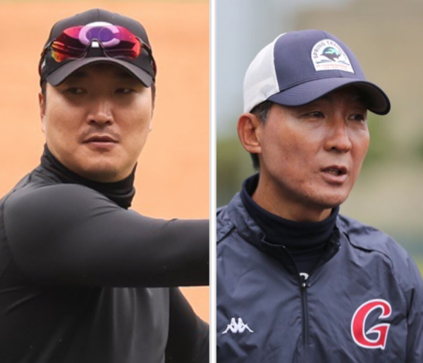 이진영 코치, 김현욱 코치(사진=스포츠춘추 DB, 롯데)