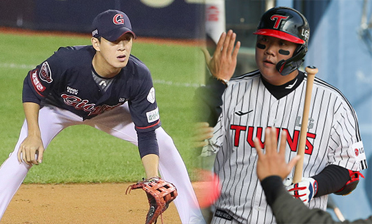 롯데 내야수 나승엽(사진 왼쪽부터), LG 포수 김범석(사진=롯데, LG)