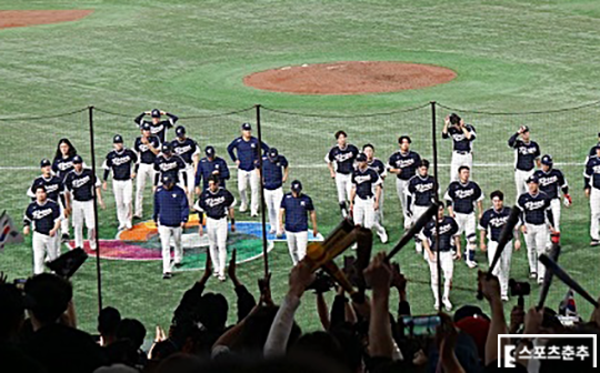 지난 3월 도쿄돔에서의 한국 야구대표팀 선수단 모습(사진=스포츠춘추 DB)