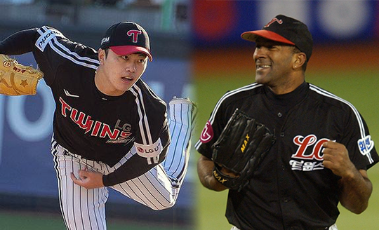 LG의 한국시리즈 선발승을 책임진 2023 김윤식(사진 왼쪽부터), 2002 라벨로 만자니오(사진=LG, 삼성)