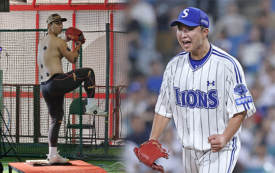 일본 도쿄에서 드라이브라인 훈련을 체험 중인 삼성 좌완 최채흥(사진=삼성)