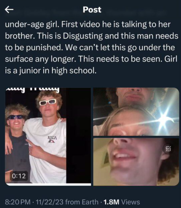 기디의 미성년자 대상 성추문이 불거진 SNS 게시물.