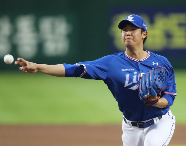 최하늘의 피칭(사진=삼성)