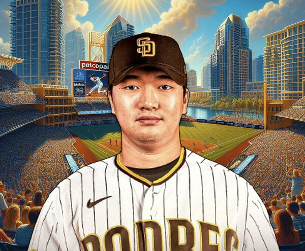 고우석이 샌디에이고 유니폼을 입는다(사진=샌디에이고 구단 SNS, Bing AI)