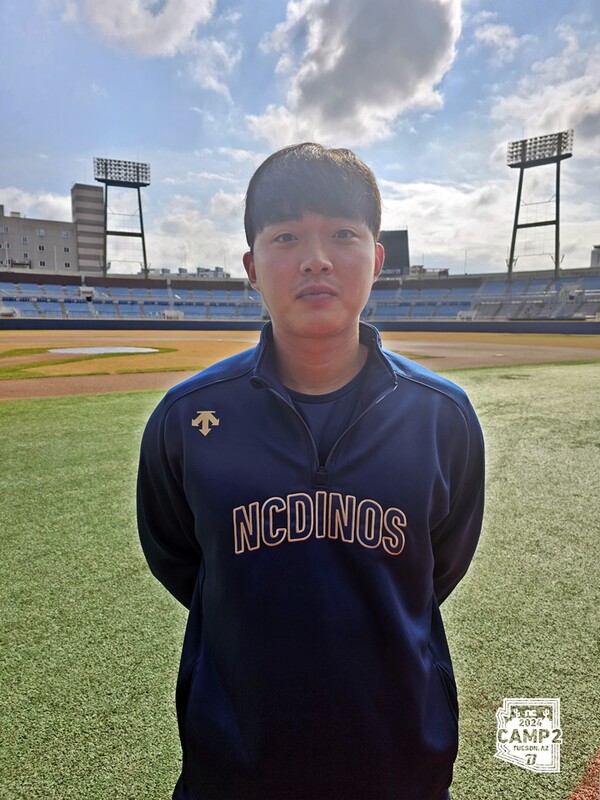 퓨처스팀 캠프에서 구슬땀을 흘리는 문상인(사진=NC)