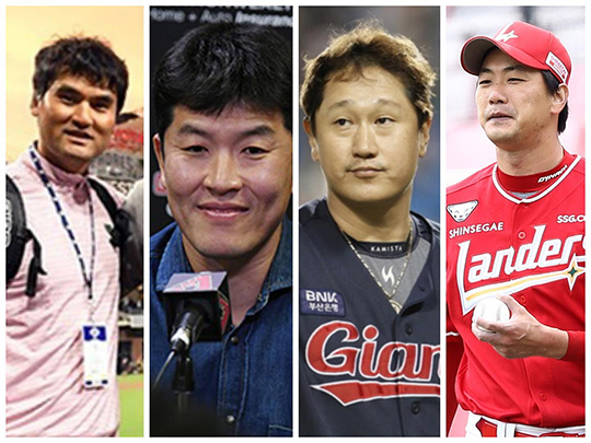 MLB 서울시리즈 중계진에 게스트로 참여 예정인 박찬호(사진 왼쪽부터), 김병현, 이대호, 김광현(사진=스포츠춘추 DB, 롯데, SSG)