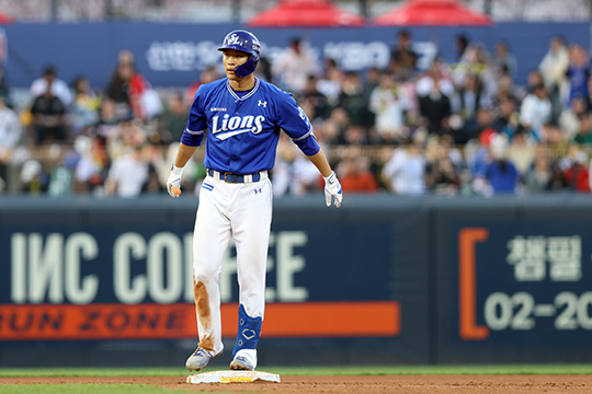삼성 외야수 김재혁 역시 상무에서 담금질을 거쳐 복귀한 이다(사진=삼성)