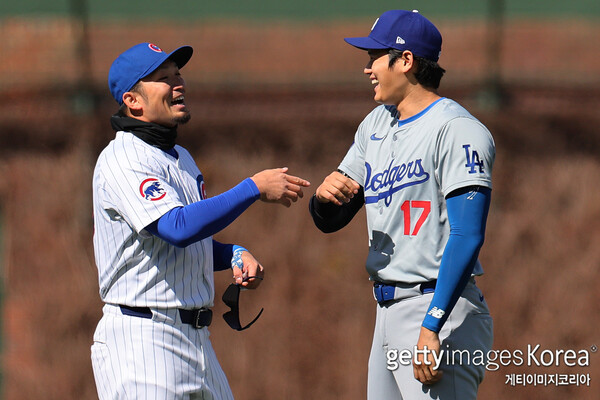 스즈키 세이야와 오타니의 만남(사진=게티이미지코리아)