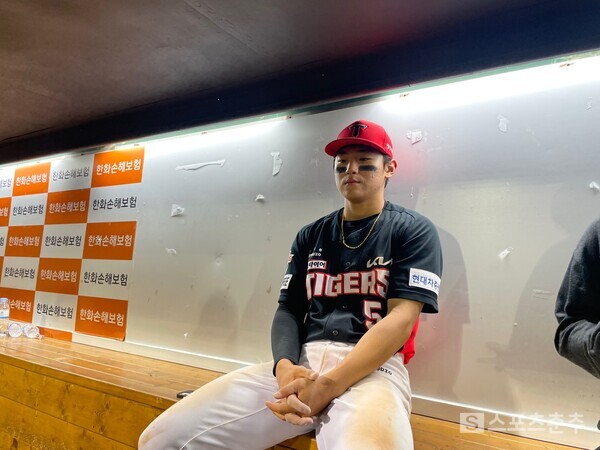 12일 경기후 취재진과 만난 김도영(사진=스포츠춘추 배지헌 기자)