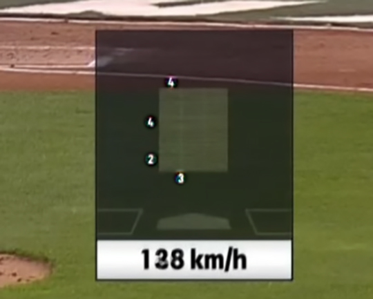 24일 수원 KT전 3회 초 조용호, 김상수 타석 당시 ABS의 볼 판정(사진=해당 경기 중계화면 캡처)