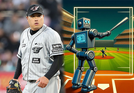 한화 투수 류현진이 ABS를 향해 강한 의문을 제기했다(사진=한화, Bing Ai)