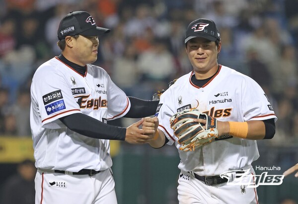 진심으로 고마워하는 류현진의 표정(사진=한화)