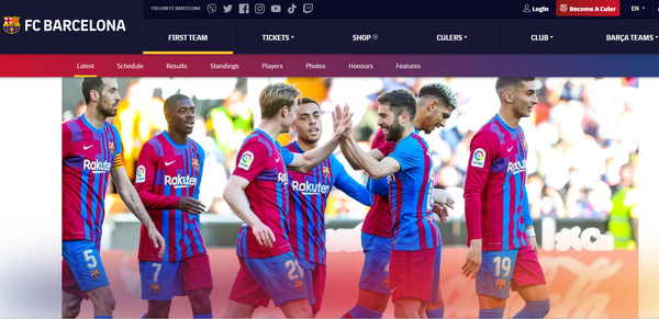 2022년 무패의 팀 바르셀로나(사진=FC 바르셀로나 홈페이지 캡처)