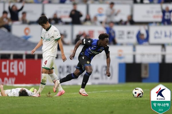 창단 첫 강등 수모를 맛본 인천의 제르소(사진=한국프로축구연맹)